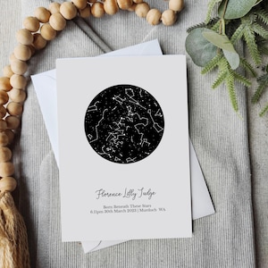 Constellation Card, Star Map Card, Custom Star Map, Card and Envelope