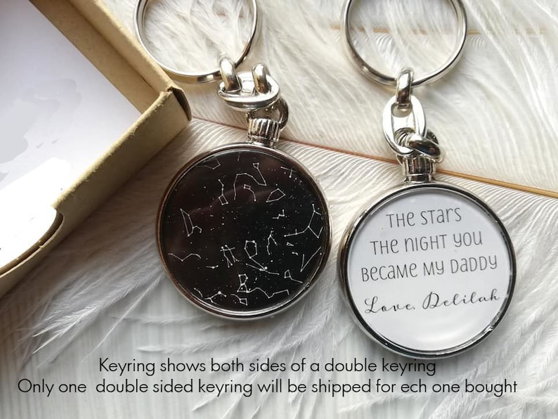 Daddy Gifts, Father Gift, Dad Gift, Gifts For Dad, First Fathers Day Gift, 1st Fathers Day, Fathers Day Gift, Custom Star Keyring, Free Box 