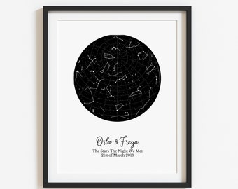 Anniversary Gift For Boyfriend, Boyfriend Anniversary Gift, Personalized Gifts For Men, Personalised Gift For Him  Stars Gifts, Unframed