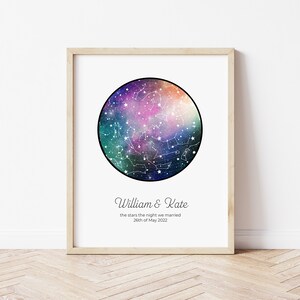 Carte du ciel personnalisée pour lui, carte du ciel sur mesure, impression personnalisée de ciel nocturne, cadeau unique pour petit ami, souvenir de la Saint-Valentin