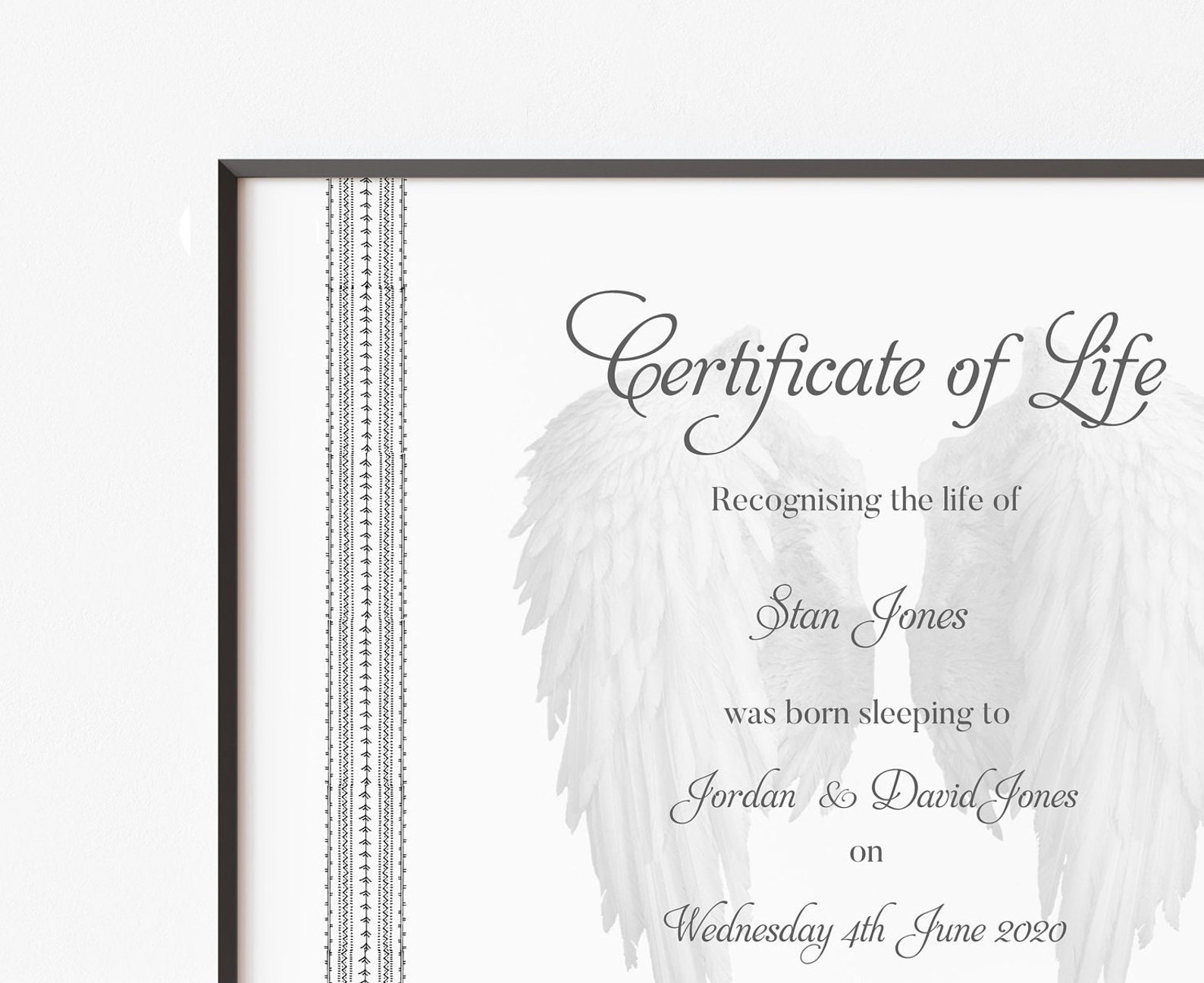 Certificate of Life Miscarriage Certificate Stillbirth - Etsy