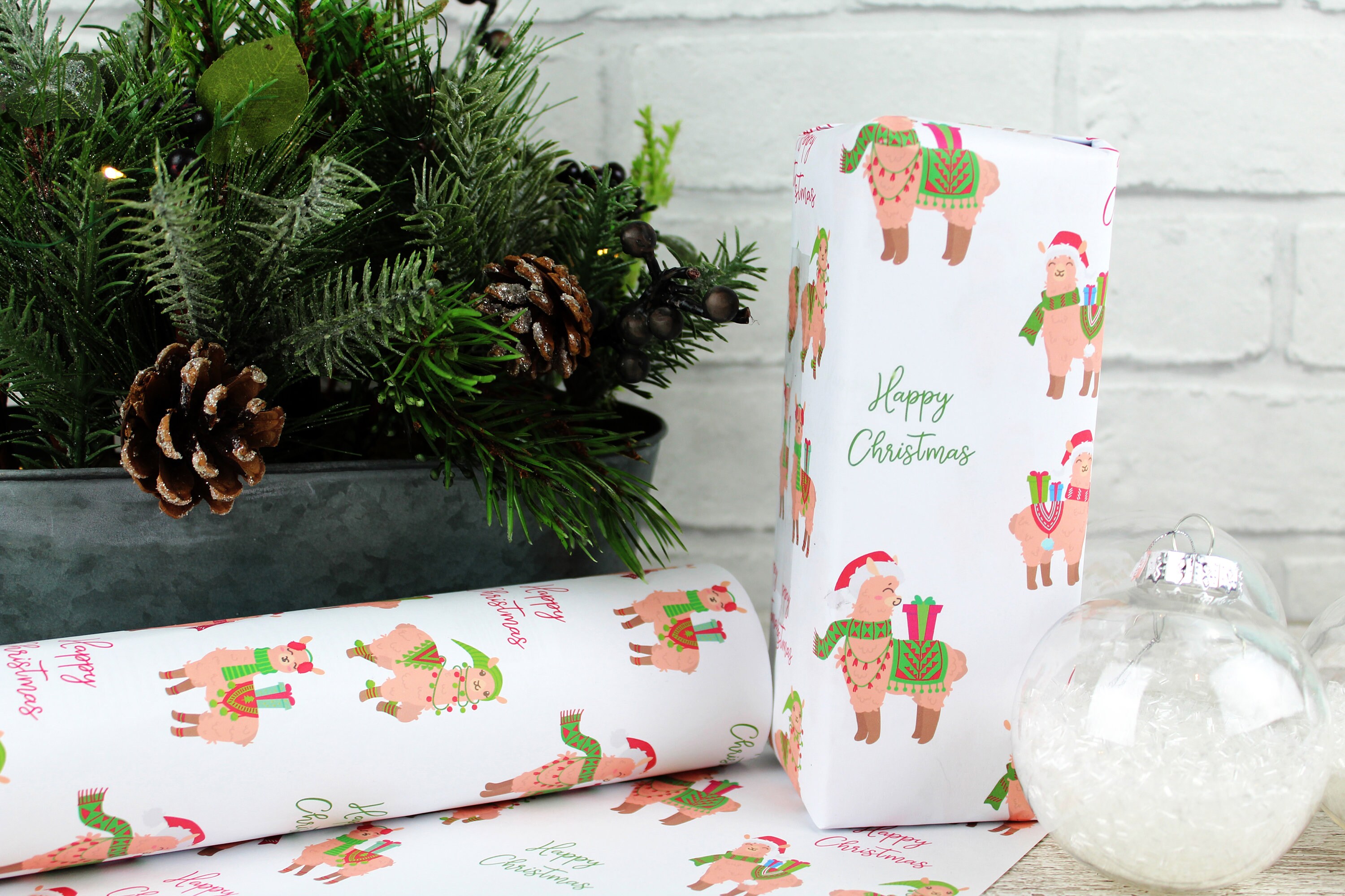 Llama lover gift wrap llama gift wrap Christmas alpaca Etsy