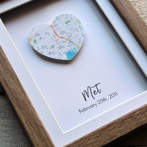 Fiance Gift For Him, Romantic Gift For Him, Valentines Day Gift For Husband, Valentines Day Gift For Him, Custom Map Gift, FRAMED image 1