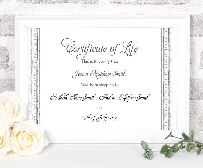 Printable Certificates Of Baby Miscarriage