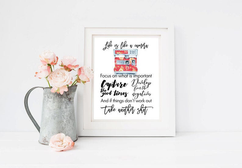 Life Is Like A Camera Camera Print Wedding Photographer Etsy