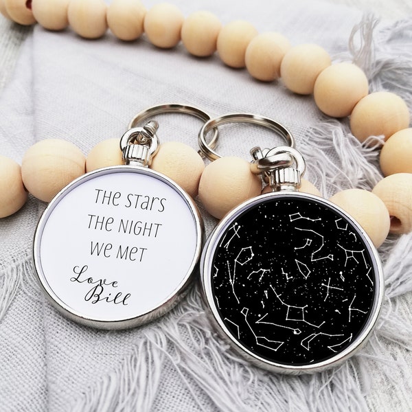 Custom Star Map Keyring, Fiance Gift For Him, Romantic Gift For Him, Valentines Day Gift For Husband, Valentines Day Gift For Him, Free Box