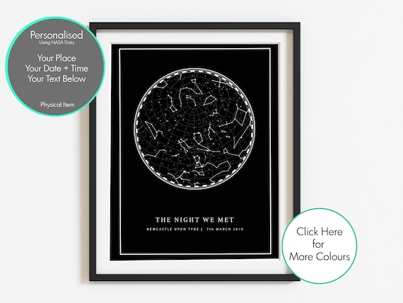 2 Children Star Map Print Personalised Gift for Dad Constellation Print Custom The Night You Became Personalised Fathers Day Gift