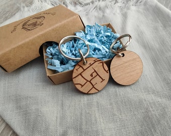 matching secret message keychain, his and hers keyrings, matching keychains for couples, choice of colours. free gift box