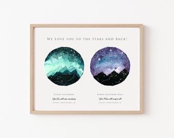 The Stars The Night You Became My Daddy, Father’s Day, Personalised Gift For Dad, Star Map Fathers Day, Unframed Print