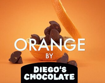 Orange - 4 Pack - 80% Handmade Dark Chocolate Rolls with Dried Orange Pith - Vegan!