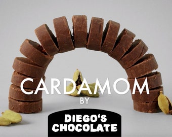 CARDAMOM CHOCOLATE – 75% Dark Chocolate – Organic Chocolate – Homemade Chocolates - Hot Chocolate Rolls – Holiday Chocolate - 4 Pack