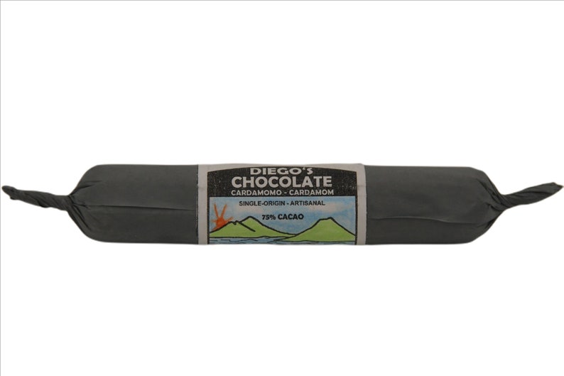CARDAMOM CHOCOLATE 75% Dark Chocolate Organic Chocolate Homemade Chocolates Hot Chocolate Rolls Holiday Chocolate 4 Pack image 2