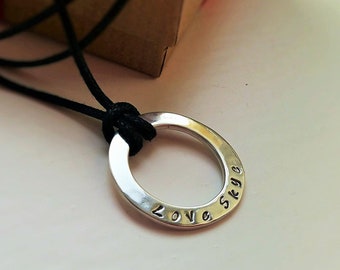 Silver Personalised Open Circle Pendant