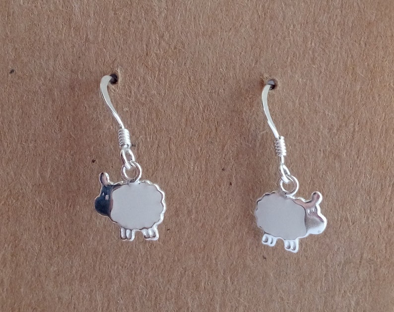 Sheep Gift Earrings Sterling Silver White 