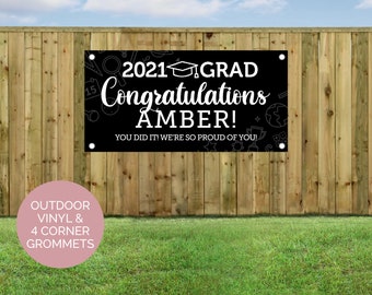 Graduation Banner Sign - 2024 Grad Sign - Grad Party Sign - Proud Graduate - Grad Party Decoration