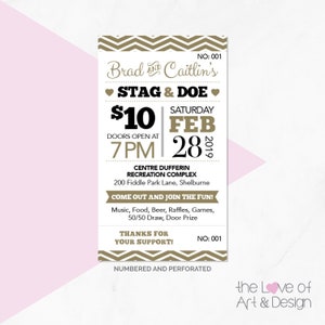 Jack and Jill Tickets - Buck and Doe - Hirsch und Doe Tombola Tickets - Country Rustic - Hochzeit Fundraiser - 50/50 Tombola - Event Tickets