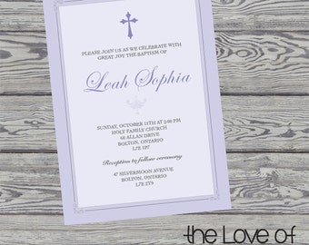 Confirmation Invitation - Baptism Christening Invite - Minimalist Invitation - Simple Invite - Religious Sacrament - Baby Blessing Invite