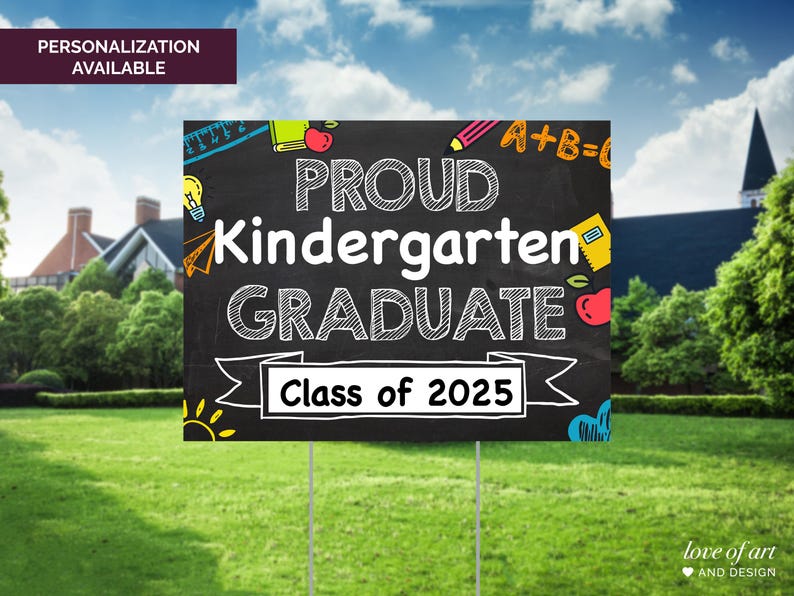 2025 Grad Sign - Kindergarten Graduation Lawn Sign - Grad Party Sign ...