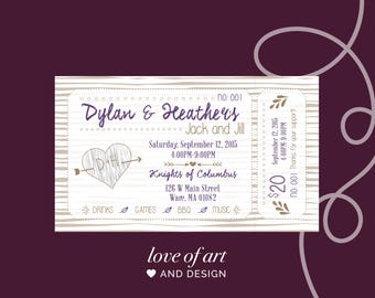 Printed Raffle Buck and Doe Tickets - Jack and Jill Tickets - Stag and Doe Tickets - Wedding Fundraiser - Engagement Party - Custom Tickets