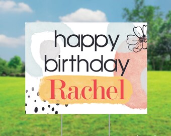 Birthday Sign Lawn Sign - Yard Sign - Personalized Birthday Sign - Birthday Yard Decorations - Outdoor Party Decor - Welcome Sign - Banner