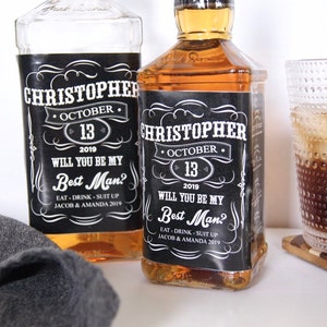 Groomsmen Proposal Label - Will You Be My Groomsman Best Man - Best Man Gift - Groomsman Gift - Liquor Labels