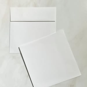 Square Invitation Envelope White - Wedding Stationery - 6.5x6.5 - Announcements - Wedding - 6 1/2 x 6 1/2