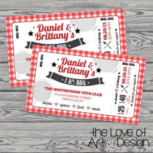 Gedruckte Raffle Buck und Doe Tickets - Jack und Jill Tickets - Stag and Doe Tickets - Picknick BBQ
