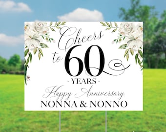Milestone Anniversary Party Sign - Special Event Lawn Yard Sign - Welcome Sign - Anniversary Party - Wedding Sign - Outdoor Celebration
