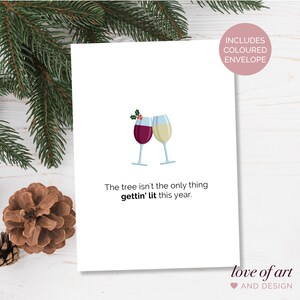 Carte de voeux drôle de vacances de Noël - Noël - cartes de vacances - carte de voeux de jeu de mots - cadeau de Noël de vin - cadeau de vacances de collègue