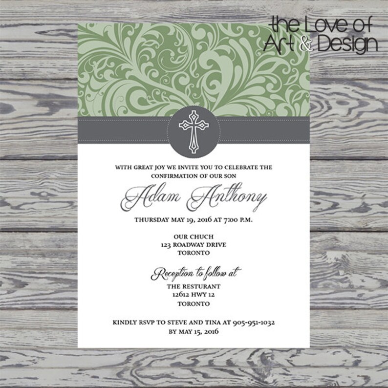 Confirmation Invitation Baptism Christening Invite Minimalist Invitation Simple Invite Religious Sacrament Baby Blessing Invite image 3