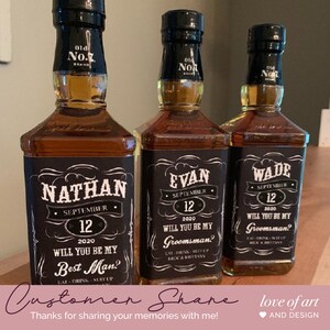 Groomsmen Proposal Label Will You Be My Groomsman Best Man Best Man Gift Groomsman Gift Liquor Labels image 6