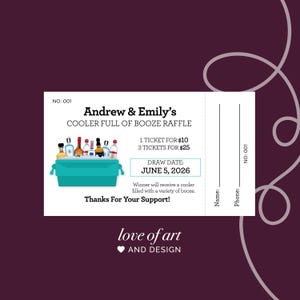 Cooler of Booze Raffle Tickets - Cooler Raffle - Bucket of Booze Raffle ...