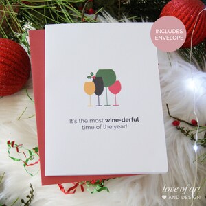 Divertente biglietto d'auguri per le vacanze di Natale - Natale - Biglietti d'auguri - Biglietto d'auguri per giochi di parole - Regalo di Natale con vino - Regalo per le vacanze di un collega