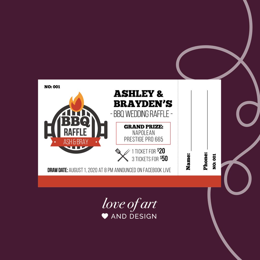 BBQ Smoker Raffle Tickets – Wedding Stag and Doe Fundraiser - Etsy