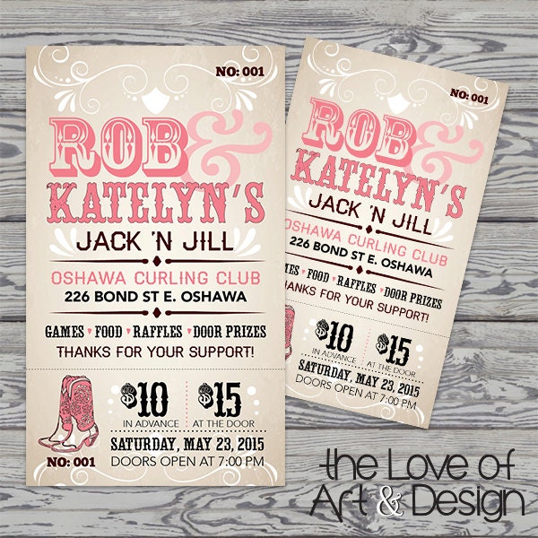 Jack and Jill Tickets Buck and Doe Stag and Doe Raffle Etsy