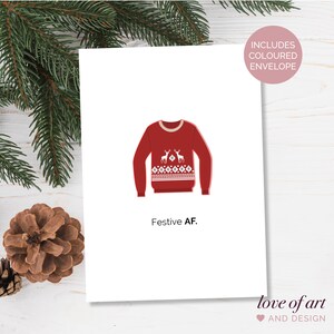 Carte de voeux drôle de vacances de Noël - chandail de Noël moche - Noël - cartes de vacances - carte de voeux de jeu de mots - cadeau de vacances de collègue