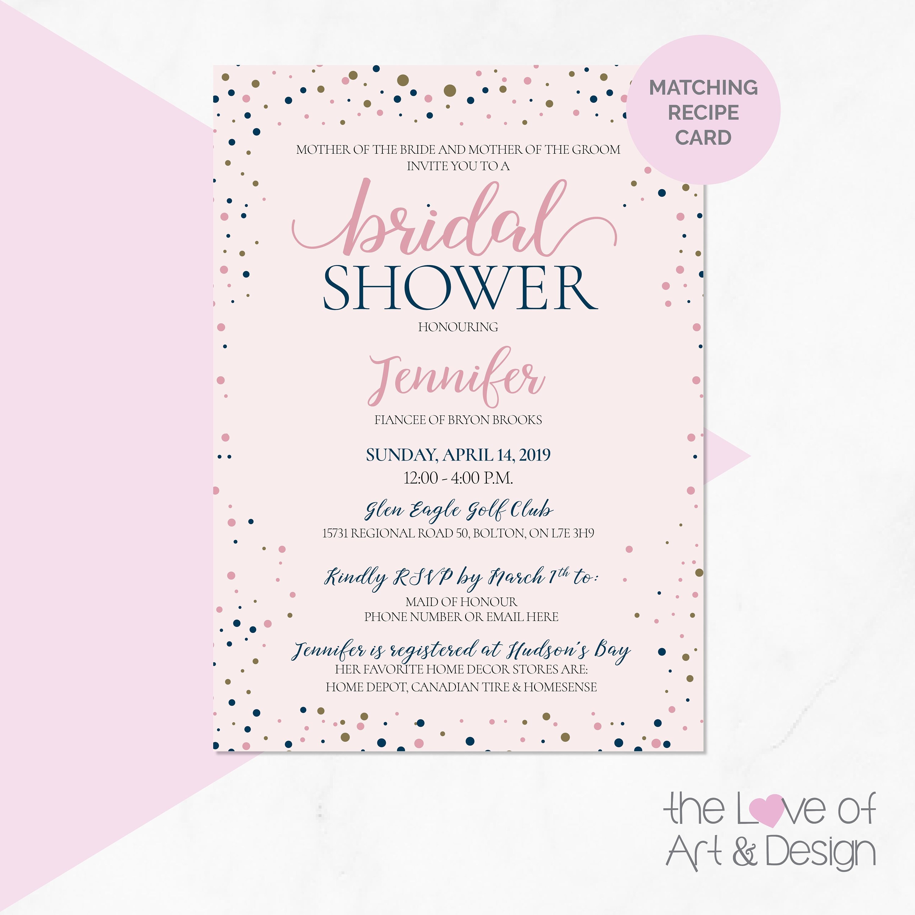 Bridal Shower Invitation Confetti Champagne Confetti Etsy