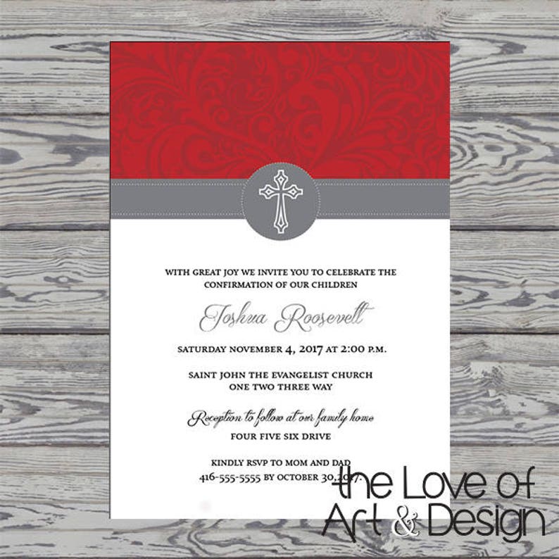 Confirmation Invitation Baptism Christening Invite Minimalist Invitation Simple Invite Religious Sacrament Baby Blessing Invite image 2