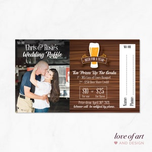 Beer Raffle - Wedding Raffle Tickets - Beer for a Year - Wedding Fundraiser Tickets - Custom Tickets - Stag and Doe - Door Prize Draw