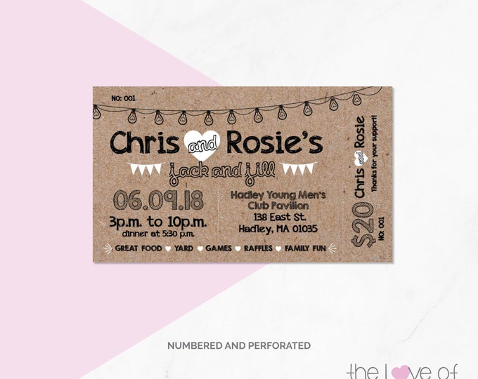 Jack and Jill Tickets Buck and Doe Stag and Doe Raffle Etsy Canada