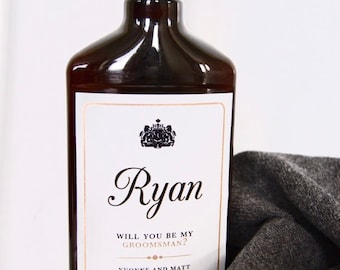 Groomsmen Proposal Label - Will You Be My Groomsman - Best Man Gift - Groomsman Gift - Wedding labels