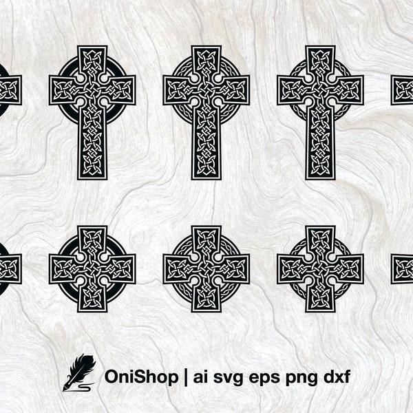 Celtic cross svg bundle, 20 options pack, Celtic knot set, Religious svg ai eps dxf png files, Cut files, Cricut, Silhouette, Glowforge