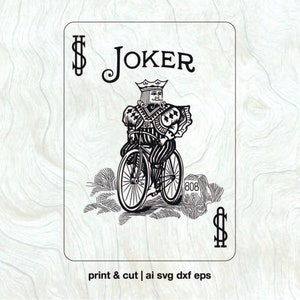 Svg vélo, vélo SVG pour Cricut, joker cyclisme, carte roi cyclisme, vélo découpé au laser, fichiers ai eps dxf, cyclisme art mural découpé au laser