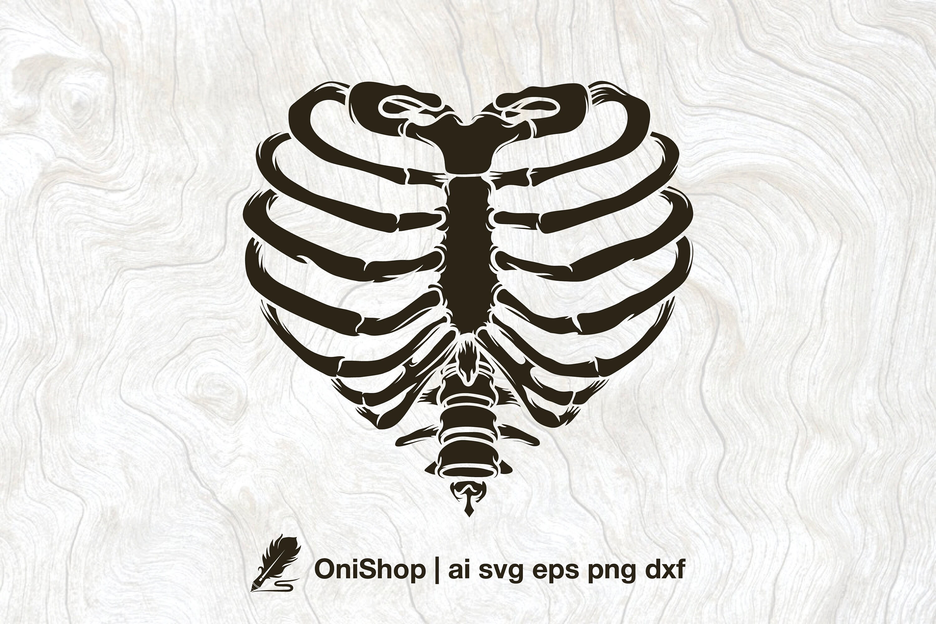 Skeleton Rib Heart Svg Bundle 6 Options Rib Cage Heart - Etsy