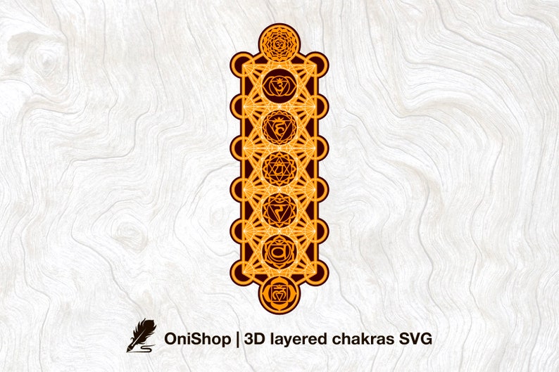 Layered Chakras Vector, 3D Chakra Svg | Merkaba Art | Sacral Metatron ...