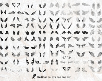 Wings vector cliparts | Available for laser cut, for Cricut or glowforge | svg eps ai dxf