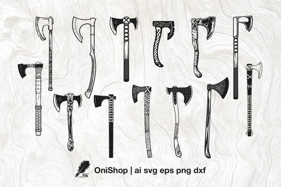 Viking axe svg 13 options pack, viking battle axe, viking symbol ai eps dxf png files, Cut files, Cricut, Silhouette, Glowforge