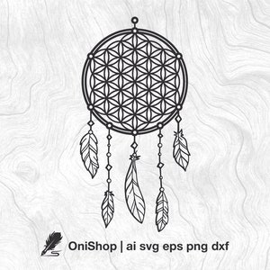 Dreamcatcher Flower of life svg, Dreamcatcher vector, sacred geometry, laser cut, Cricut |  Laser cut Wall art, printable, dxf eps png