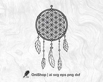 Attrape-rêves fleur de vie svg, vecteur d'attrape-rêves, géométrie sacrée, découpé au laser, Cricut |  Art mural découpé au laser, imprimable, dxf eps png