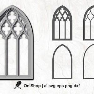 Gotisch venster gelaagde SVG, 3D-kerkraam vector DXF, Cathedral Window, svg ai eps dxf, bestand knippen, silhouet svg